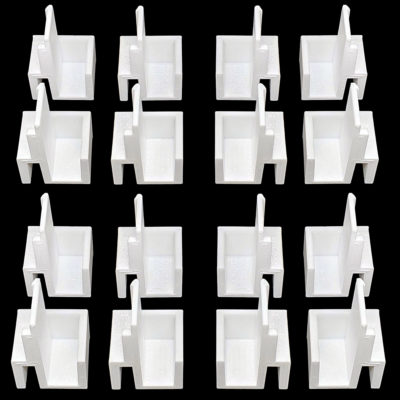 Lot de 8 paires de guides blancs compatibles portes coulissantes de placards form / optimum