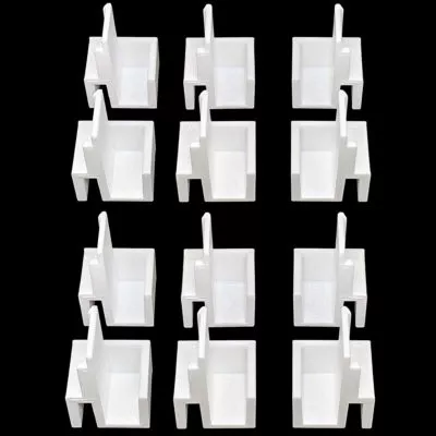 Lot de 6 paires de guides blancs compatibles portes coulissantes de placards form/optimum