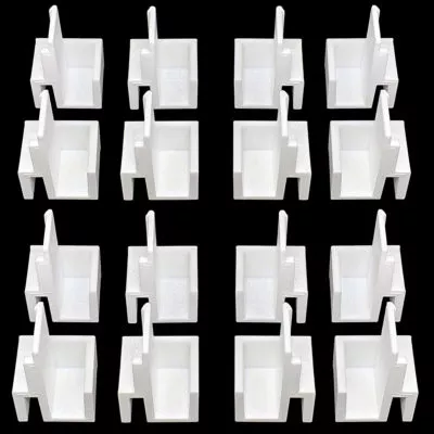 Lot de 8 paires de guides blancs compatibles portes coulissantes de placards form / optimum