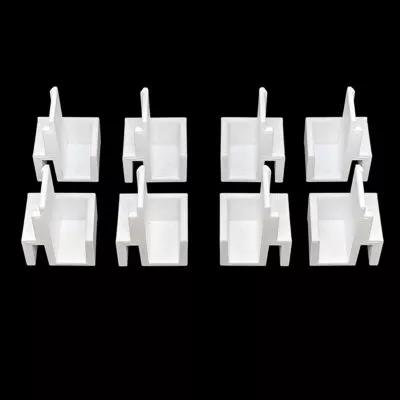 Lot de 4 paires de guides blancs compatibles portes coulissantes de placards form/optimum