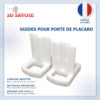 Paire de guides haut en forme de T ou omega pour porte de placard coulissant de chez Castorama, Leroy Merlin, Bricodépot...