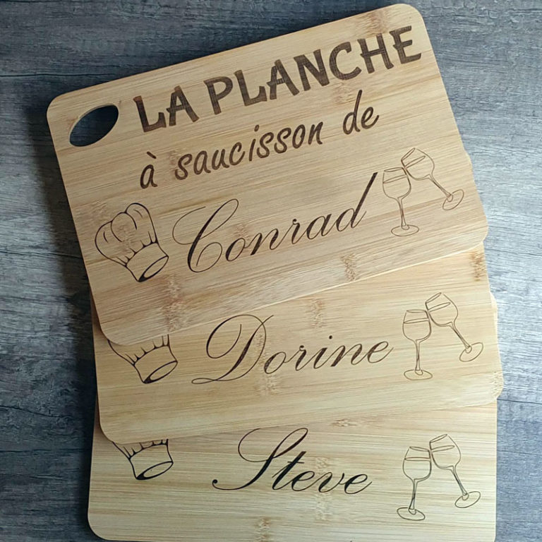 Lot de planches a découper 30x20cm personnalisée par 3D SAVOIE en gravure laser