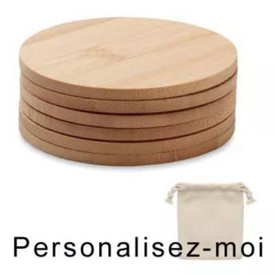 Dessous de verres (x6) en bambou Personnalisés