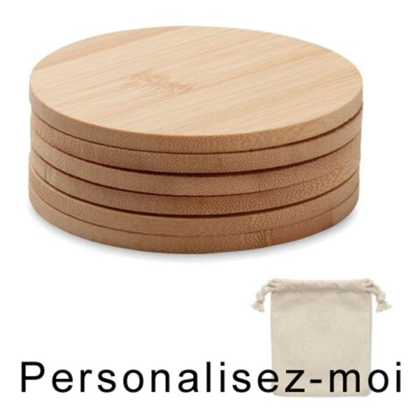 Dessous de verres (x6) en bambou Personnalisés