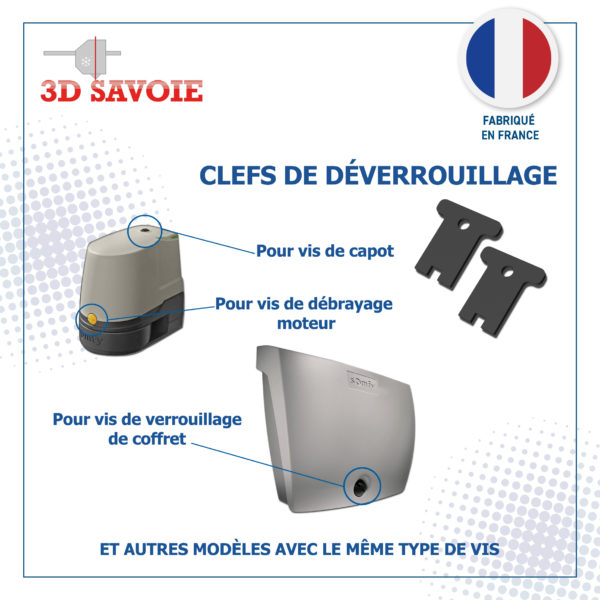 clef outil déverrouillage ouverture compatible moteur somfy pour vis en H modèle evolvia sgs et autre