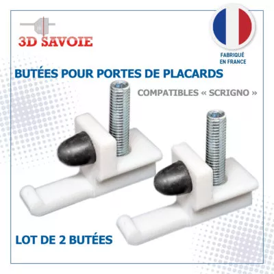 Lot de 2 butées compatible avec les portes coulissantes de placards SCRIGNO