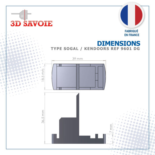 guide porte coulissante placard sogal kendoors 9601 DG