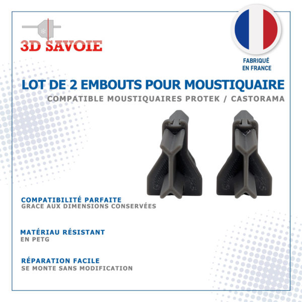 embout guide pour moustiquaire rideau type castorama protek