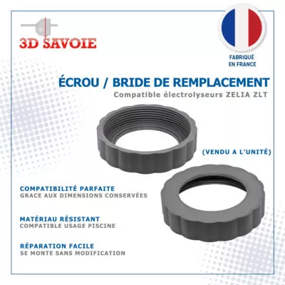 Écrou Bague Bride de blocage compatible Electrolyseur ZELIA ZLT